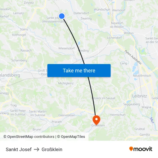 Sankt Josef to Großklein map