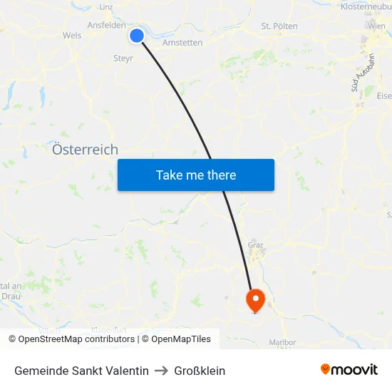 Gemeinde Sankt Valentin to Großklein map