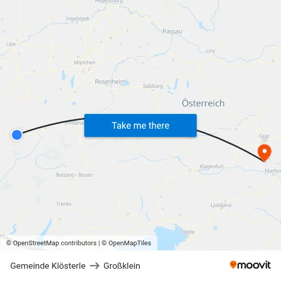 Gemeinde Klösterle to Großklein map