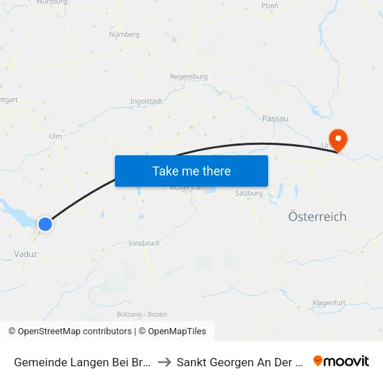 Gemeinde Langen Bei Bregenz to Sankt Georgen An Der Gusen map