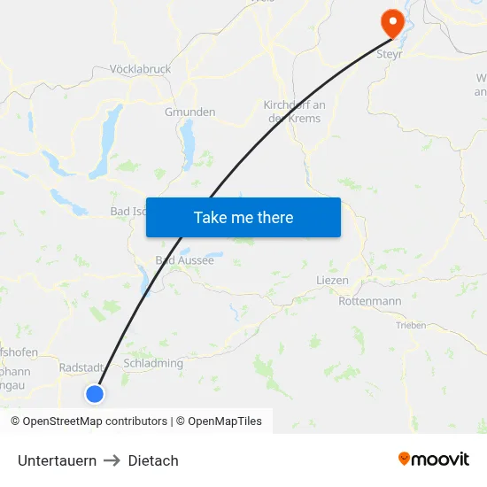 Untertauern to Dietach map