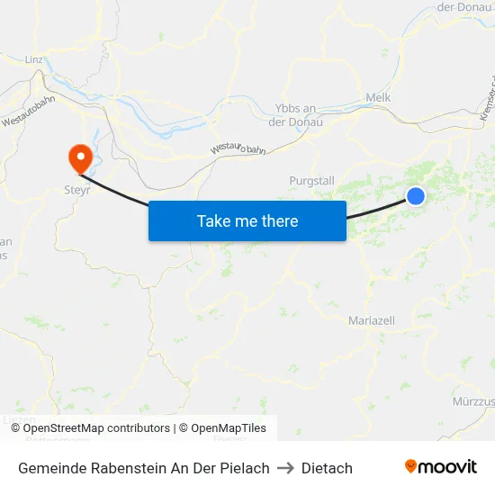 Gemeinde Rabenstein An Der Pielach to Dietach map