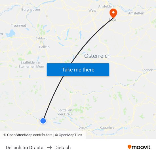 Dellach Im Drautal to Dietach map