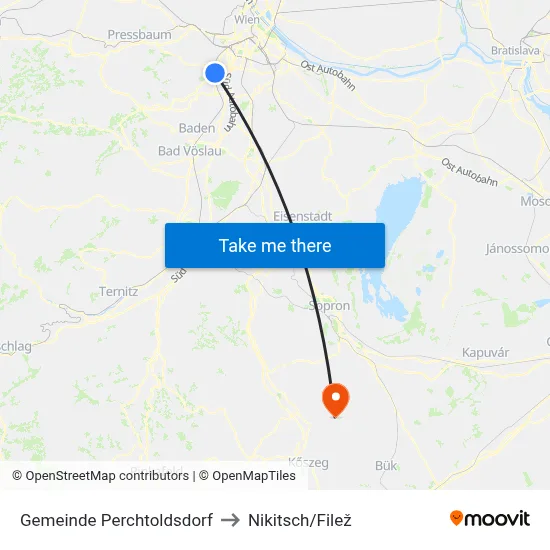 Gemeinde Perchtoldsdorf to Nikitsch/Filež map