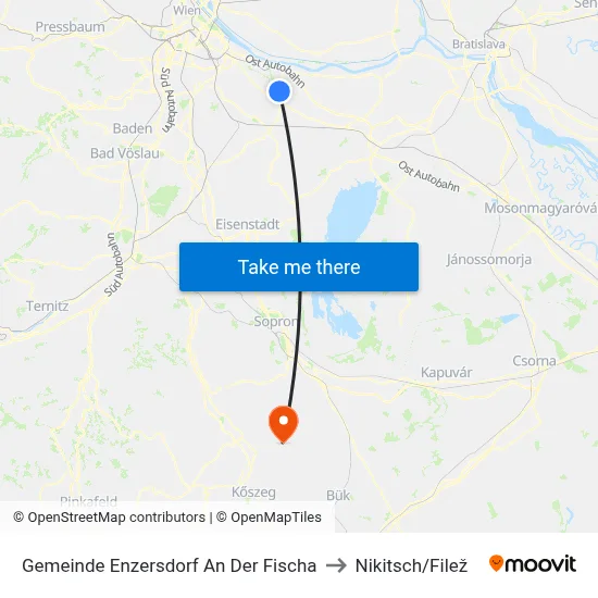 Gemeinde Enzersdorf An Der Fischa to Nikitsch/Filež map