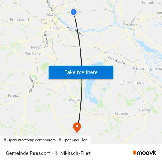 Gemeinde Raasdorf to Nikitsch/Filež map