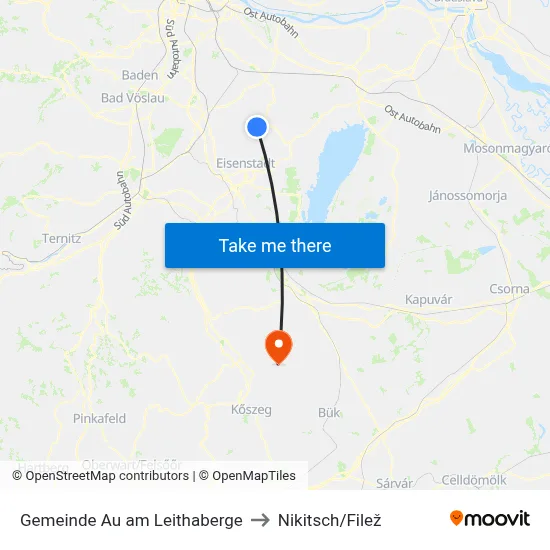 Gemeinde Au am Leithaberge to Nikitsch/Filež map
