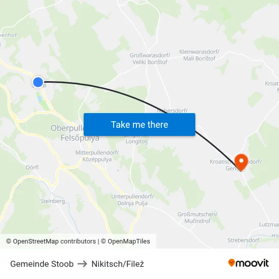 Gemeinde Stoob to Nikitsch/Filež map