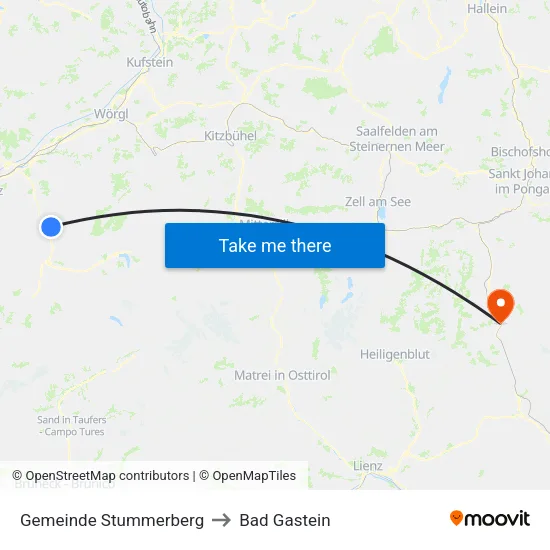Gemeinde Stummerberg to Bad Gastein map