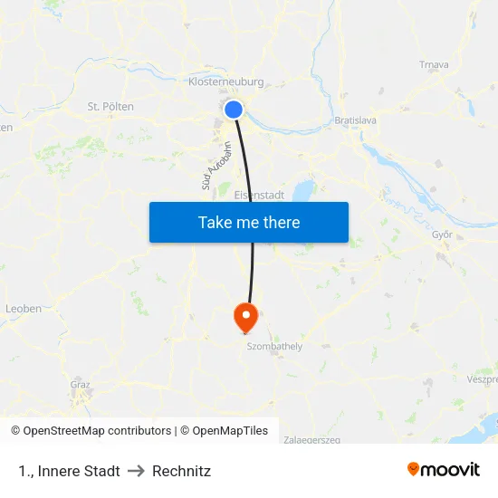 1., Innere Stadt to Rechnitz map