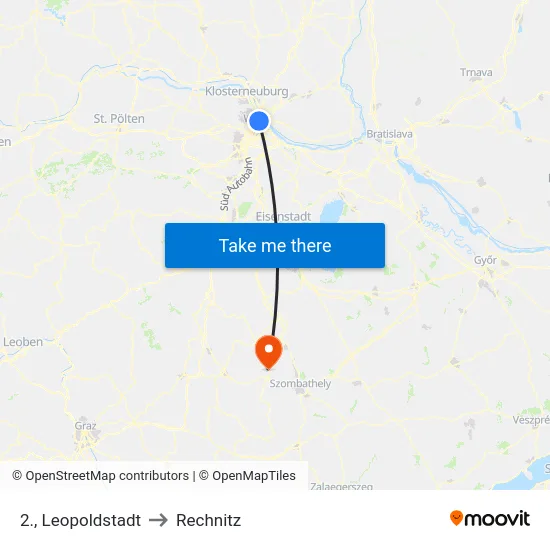 2., Leopoldstadt to Rechnitz map