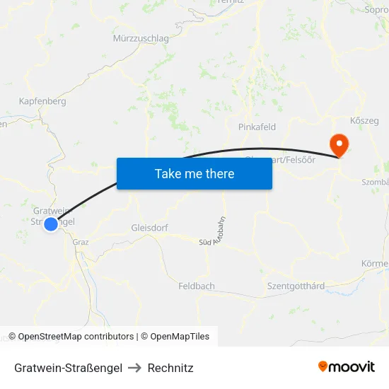 Gratwein-Straßengel to Rechnitz map