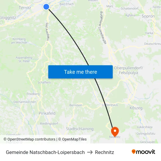 Gemeinde Natschbach-Loipersbach to Rechnitz map