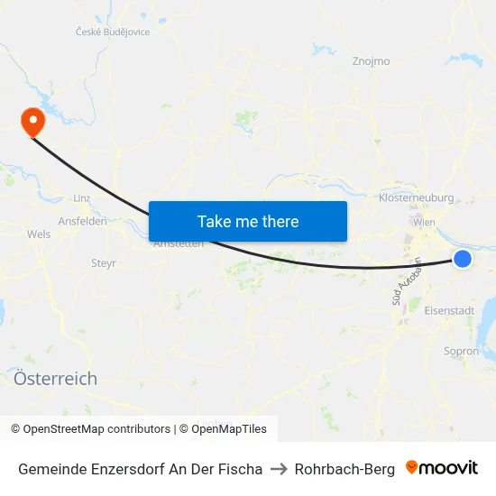 Gemeinde Enzersdorf An Der Fischa to Rohrbach-Berg map
