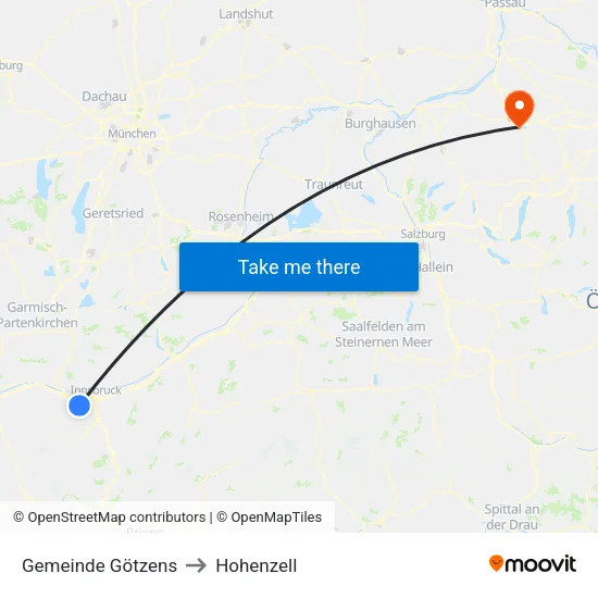 Gemeinde Götzens to Hohenzell map