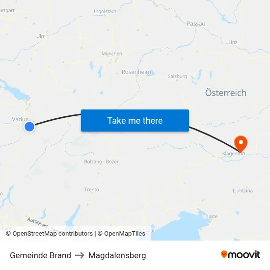 Gemeinde Brand to Magdalensberg map