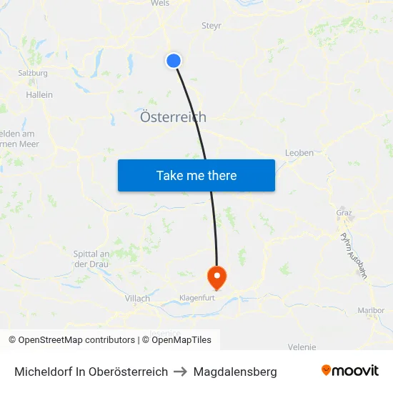 Micheldorf In Oberösterreich to Magdalensberg map