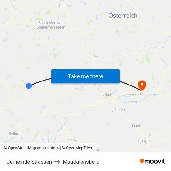 Gemeinde Strassen to Magdalensberg map