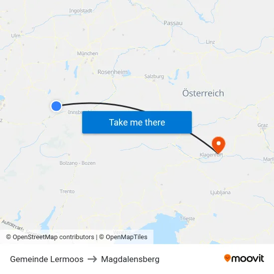 Gemeinde Lermoos to Magdalensberg map