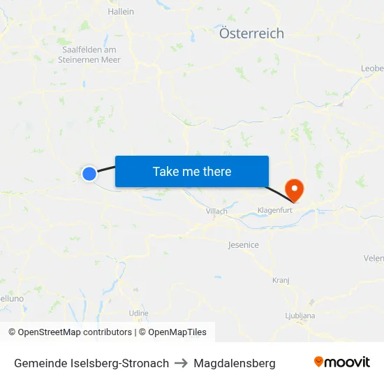 Gemeinde Iselsberg-Stronach to Magdalensberg map
