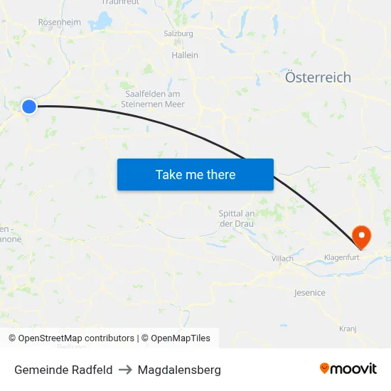 Gemeinde Radfeld to Magdalensberg map