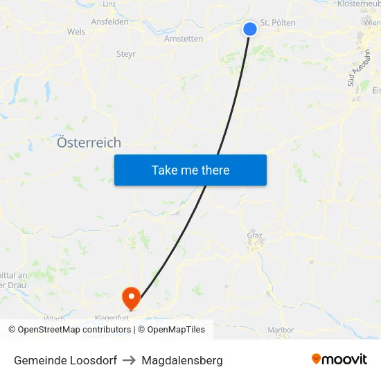 Gemeinde Loosdorf to Magdalensberg map