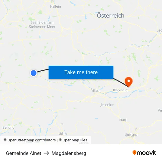 Gemeinde Ainet to Magdalensberg map