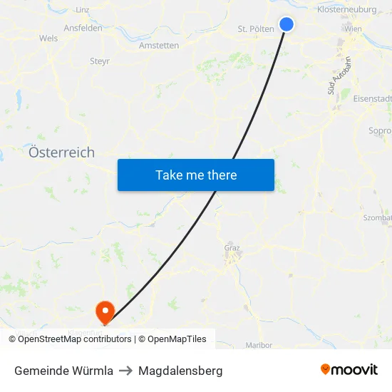 Gemeinde Würmla to Magdalensberg map