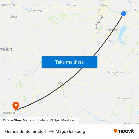 Gemeinde Scharndorf to Magdalensberg map
