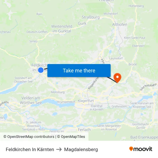 Feldkirchen In Kärnten to Magdalensberg map