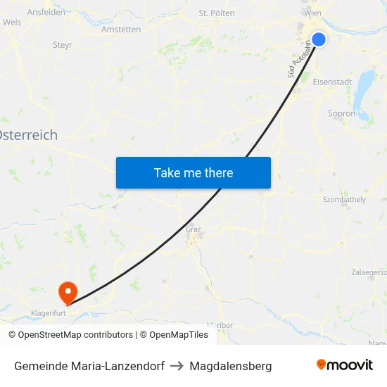 Gemeinde Maria-Lanzendorf to Magdalensberg map