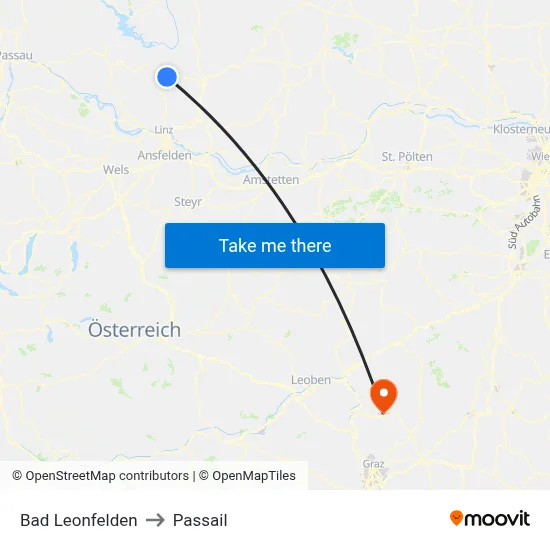 Bad Leonfelden to Passail map