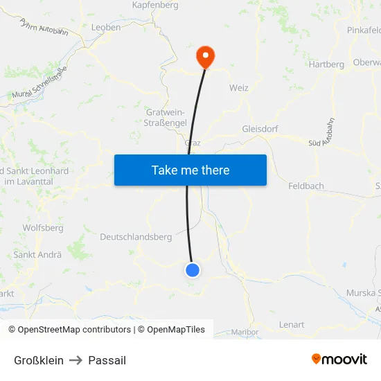 Großklein to Passail map