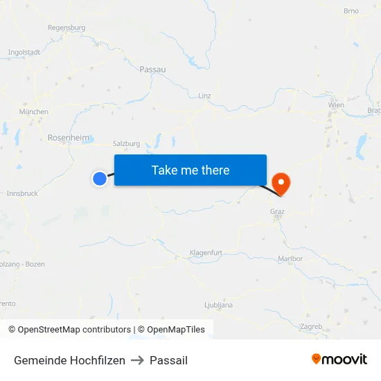 Gemeinde Hochfilzen to Passail map