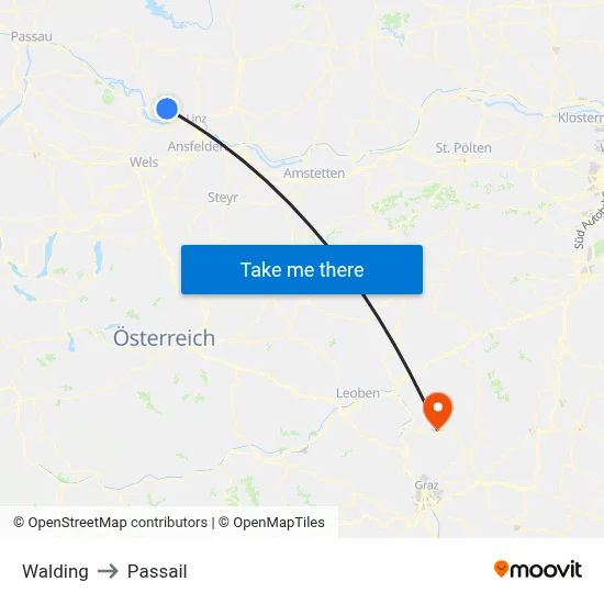 Walding to Passail map