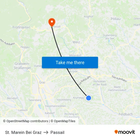St. Marein Bei Graz to Passail map