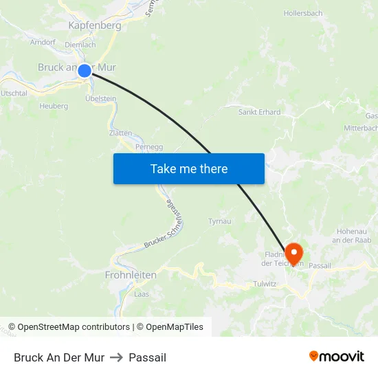Bruck An Der Mur to Passail map
