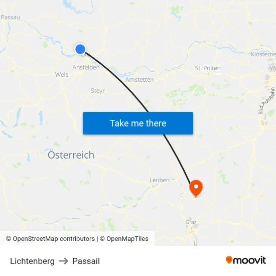 Lichtenberg to Passail map