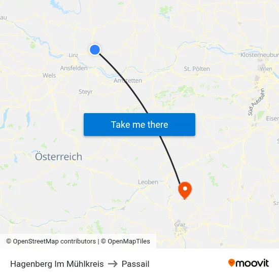 Hagenberg Im Mühlkreis to Passail map