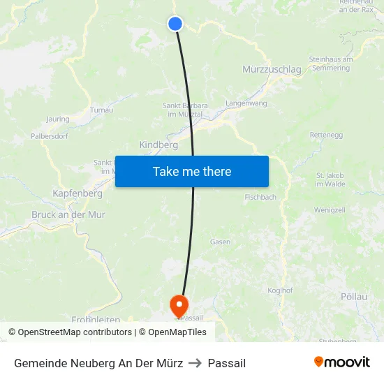 Gemeinde Neuberg An Der Mürz to Passail map