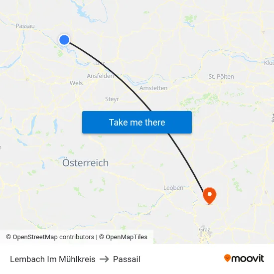 Lembach Im Mühlkreis to Passail map