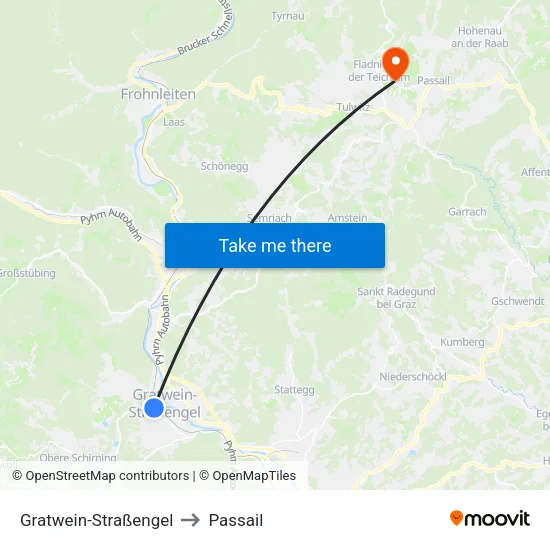Gratwein-Straßengel to Passail map
