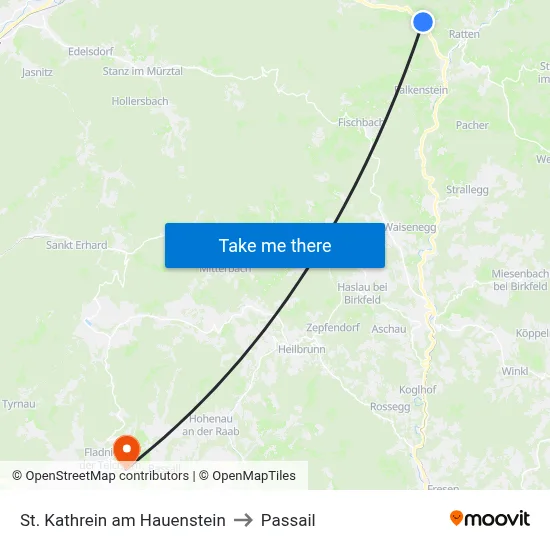 St. Kathrein am Hauenstein to Passail map