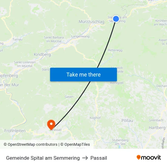 Gemeinde Spital am Semmering to Passail map