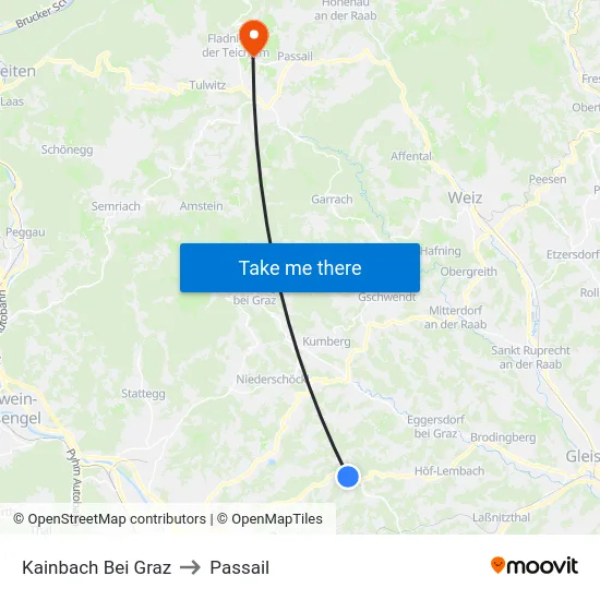 Kainbach Bei Graz to Passail map