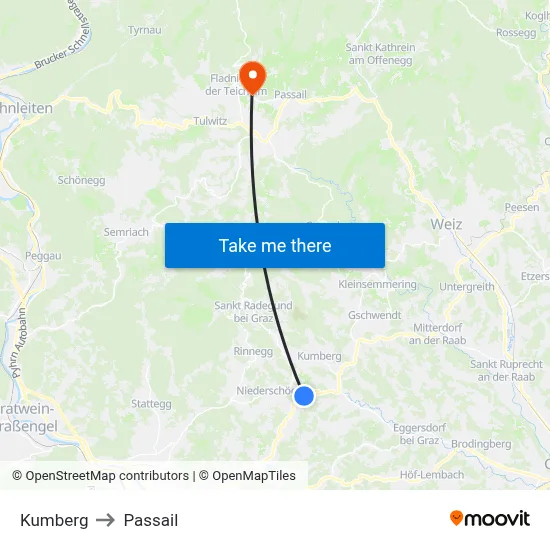 Kumberg to Passail map