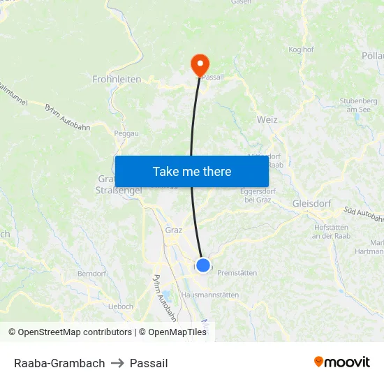 Raaba-Grambach to Passail map