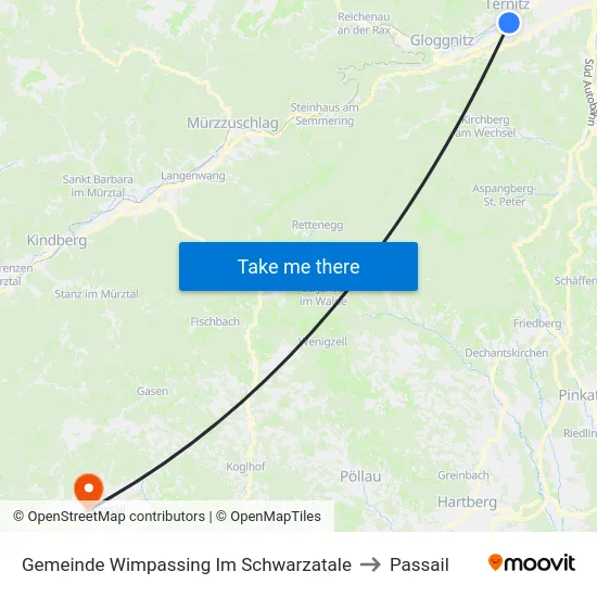Gemeinde Wimpassing Im Schwarzatale to Passail map
