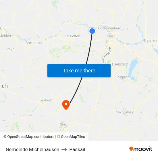 Gemeinde Michelhausen to Passail map