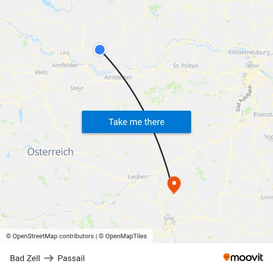 Bad Zell to Passail map